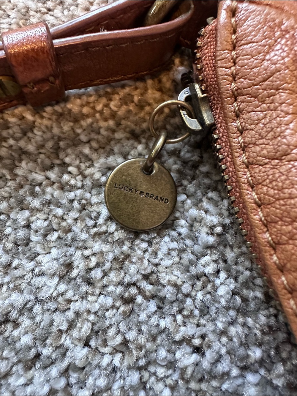 Lucky Brand Cognac Brown Leather Hobo Bag - Picture 3 of 16